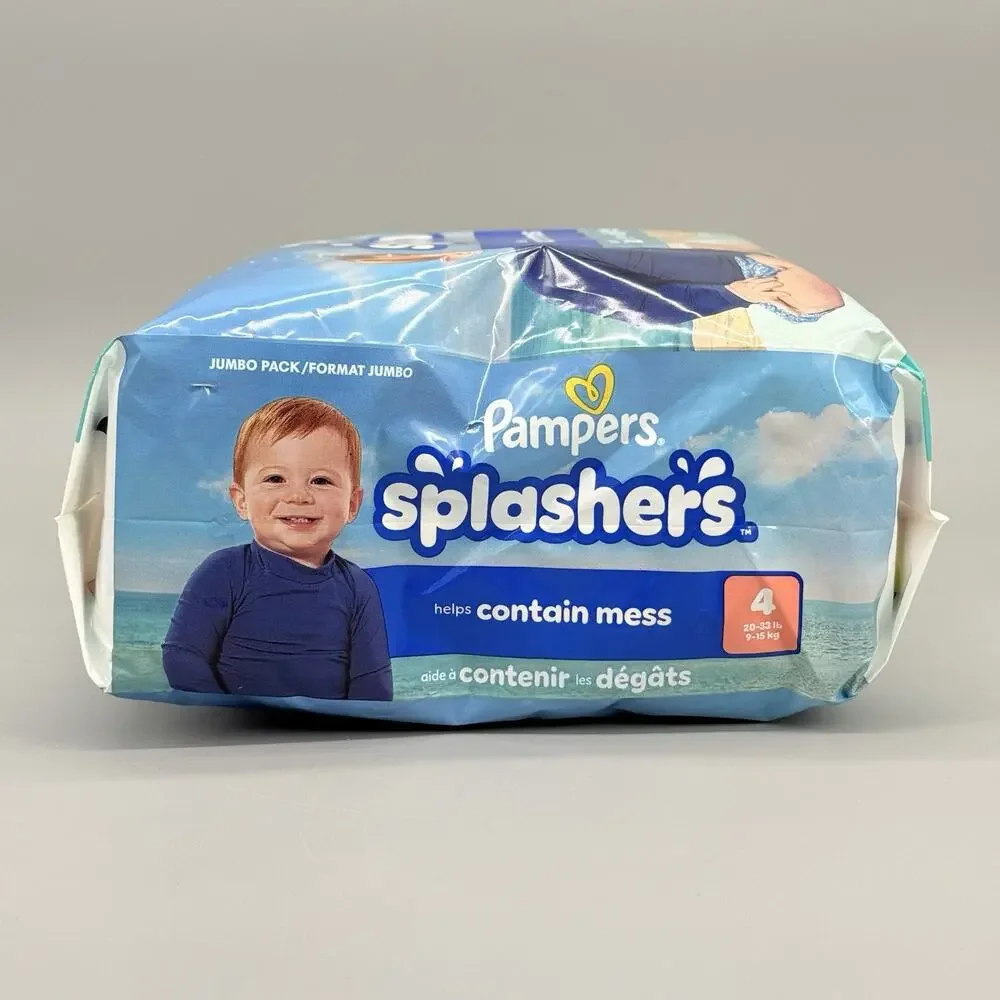Pampers Splashers Disposable Swim Size Diapers Size 4 (20-33LBS) 18-Pack